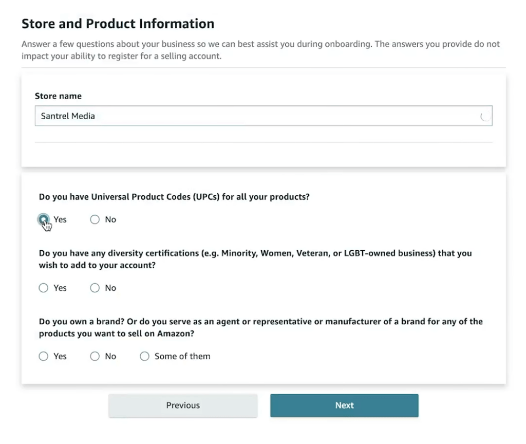 Enter Information On Your Products