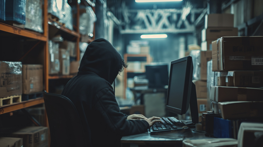 grit.r scammer at the computer in a warehouse photo e6cd4887 81b8 4d66 a248 d2ccc483258f