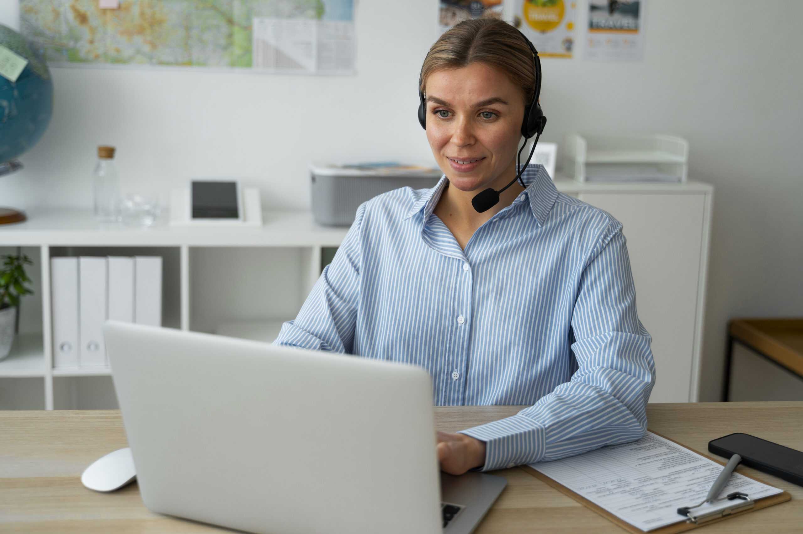 medium shot woman working as travel agent scaled