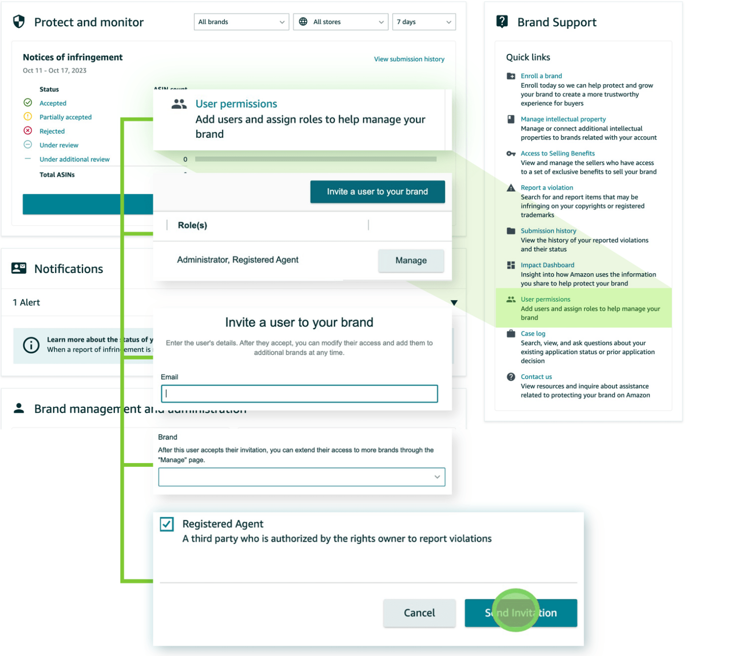 how to add a user to Brand Registry